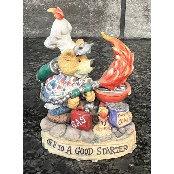 Enesco Moose Creek Crossing “Off to a Good Starter” 1997 Bear Fig #293180 - Picture 2 of 6